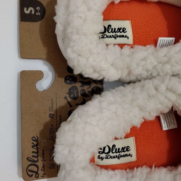 Dluxe By Dearfoams Women's Pumpkin Slide Slippers Cream - SIZE S (5-6) - Picture 7 of 9